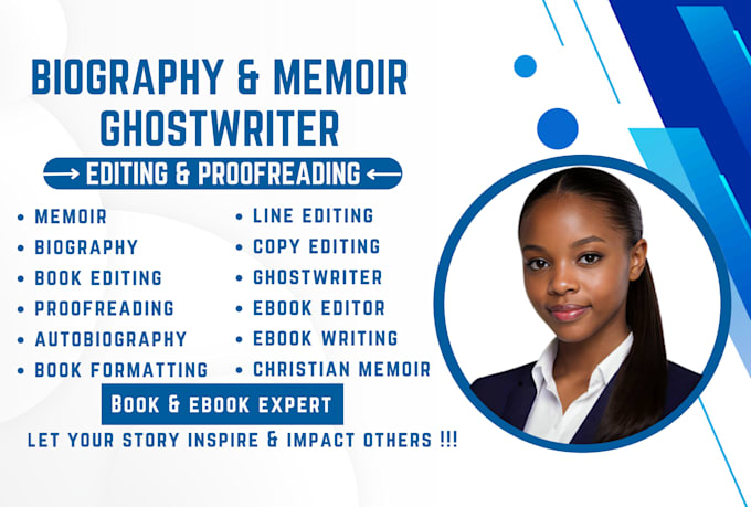 ghostwrite edit proofread format christain memoir biography autobiography